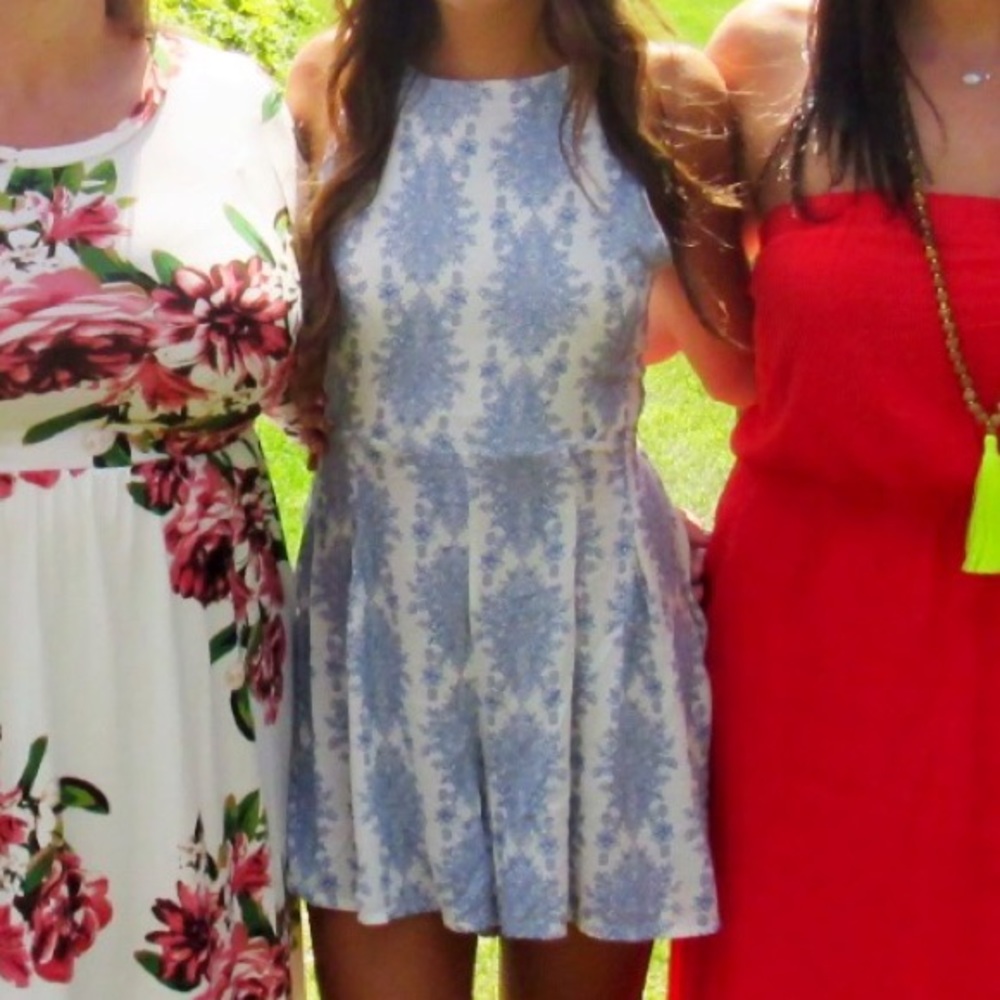 Cute blue and white romper